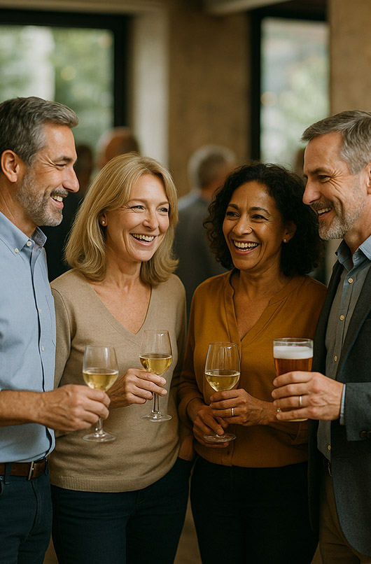 Parejas tomando vinos